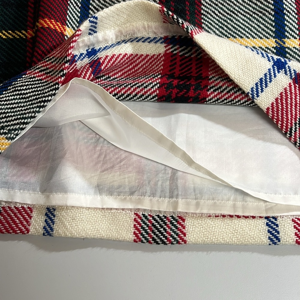 J. Crew Plaid Wool A-line Mini Skirt Size 6 - Picture 4 of 7